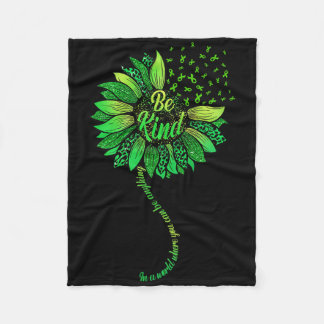 Cobertor De Velo Be Kind Green Ribbon Sunflower Mental Health Aware