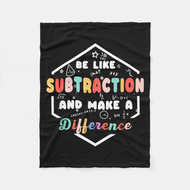 Cobertor De Velo Be Like Subtraction Math Quote Chalkboard Teacher  (Frente)