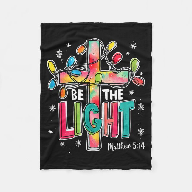 Cobertor De Velo Be The Light Christmas Matthew 5_14 Faith Christia (Frente)