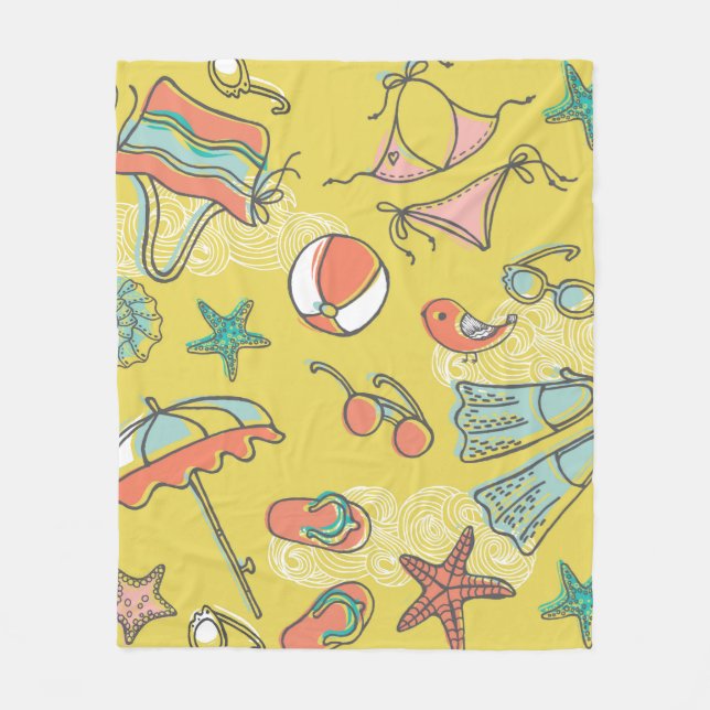 Cobertor De Velo beach accessories. seamless pattern (Frente)