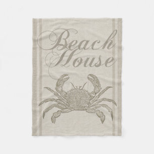 Cobertor De Velo Beach House Carab Seashore Coastal Vintage
