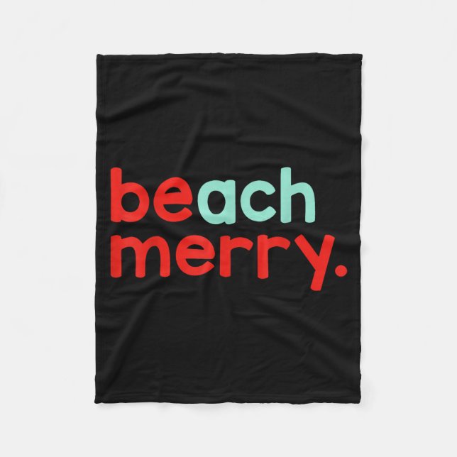 Cobertor De Velo Beach Merry Christmas  (Frente)