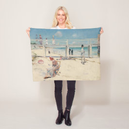 Cobertor De Velo Beach Scene (Holiday at Mentone) (Arte australiana