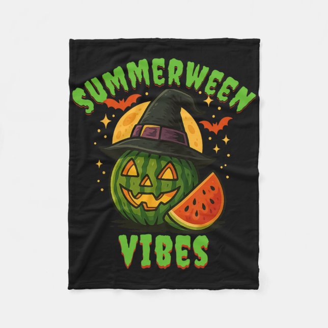 Cobertor De Velo Beach Watermelon Summerween Vibes Witeen Halloween (Frente)