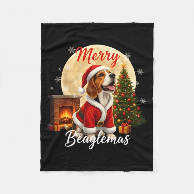 Cobertor De Velo Beagle Christmas Beagle Costume Beagle Xmas Merry  (Frente)