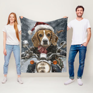 Cobertor De Velo Beagle Dog Andando no Natal