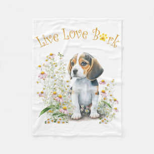 Cobertor De Velo Beagle Dog Mãe Floral