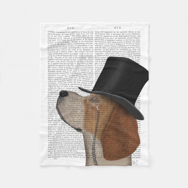 Cobertor De Velo Beagle, Formal Hound e Chapéu (Frente)