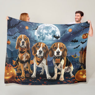 Cobertor De Velo Beagle Halloween Spooky