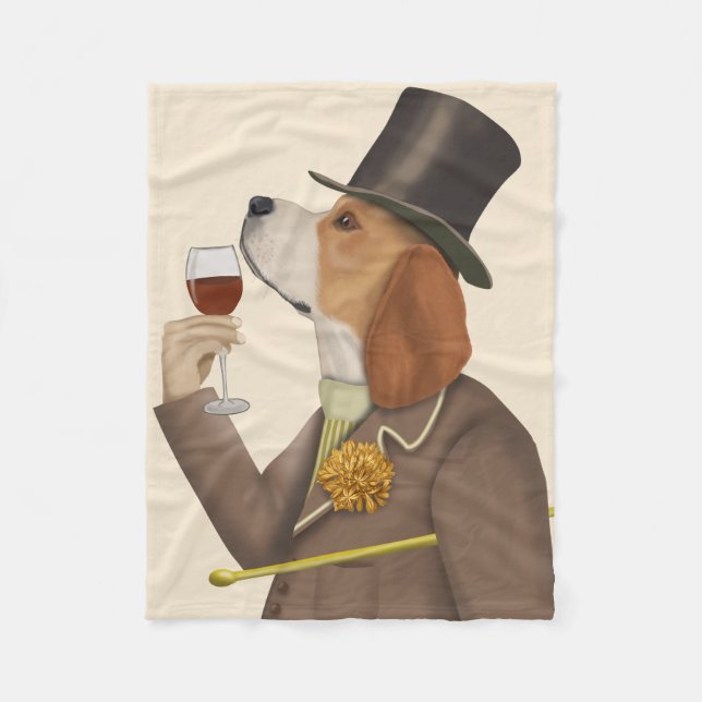 Cobertor De Velo Beagle Wine Snob (Frente)