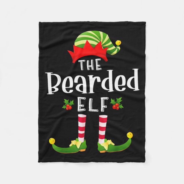 Cobertor De Velo Bearded Christmas Elf Matching Pajama X-mas Party  (Frente)