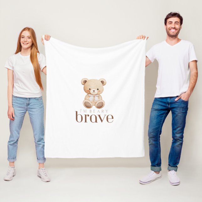 Cobertor De Velo beary brave childhood cancer sick kids cute  (In Situ)