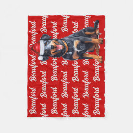 Cobertor De Velo Beauceron Red with Name Christmas Dog