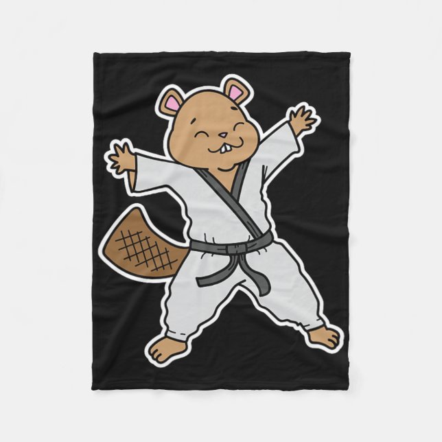 Cobertor De Velo Beaver Does Karate  (Frente)