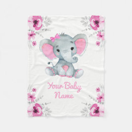 Cobertor De Velo Bebê Blanket Girl Elephant Name Ideia Personalizad