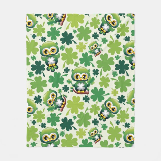 Cobertor De Velo Bebê Coruja Fofo St Patrick Desenho Animado (Frente)