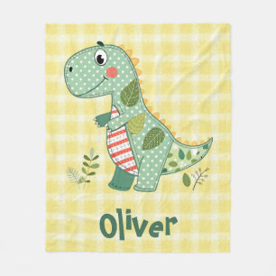Cobertor De Velo Bebê Dinossauro de Patchwork Fofo