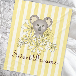 Cobertor De Velo Bebê Garrafa Amarelo Koala Bear Kids