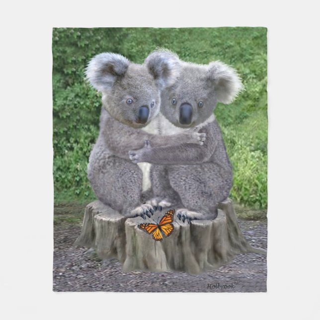 COBERTOR DE VELO BEBÊ KOALA ABRAÇOS (Frente)