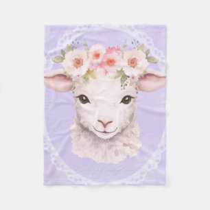 Cobertor De Velo Bebê-Lambe com Coroa Flor Arte de Enfermeiro
