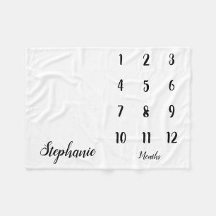 Cobertor De Velo Bebê Milestone do Script Moderno