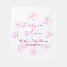 Cobertor De Velo Bebê no chá de fraldas de flor rosa, simples elega