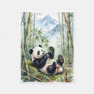 Cobertor De Velo Bebê Panda Brincalhão na Floresta de Bambu Coberto