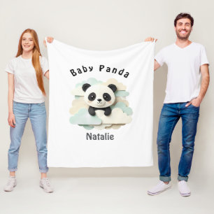 Cobertor De Velo Bebê Panda Dobrado Origami Fofo