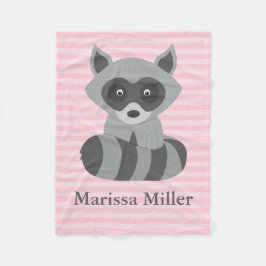 Cobertor De Velo Bebê Raccoon Rosa