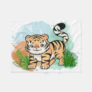 Cobertor De Velo Bebê Tigre