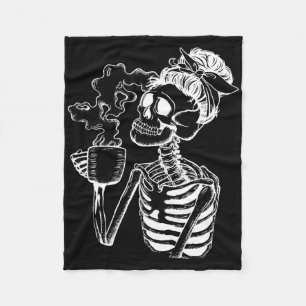 Cobertor De Velo Bebendo de Café Halloween Professor preguiçoso Di