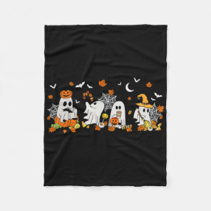 Cobertor De Velo Bebendo Fantasma Bonito Café Halloween Queda Ghost