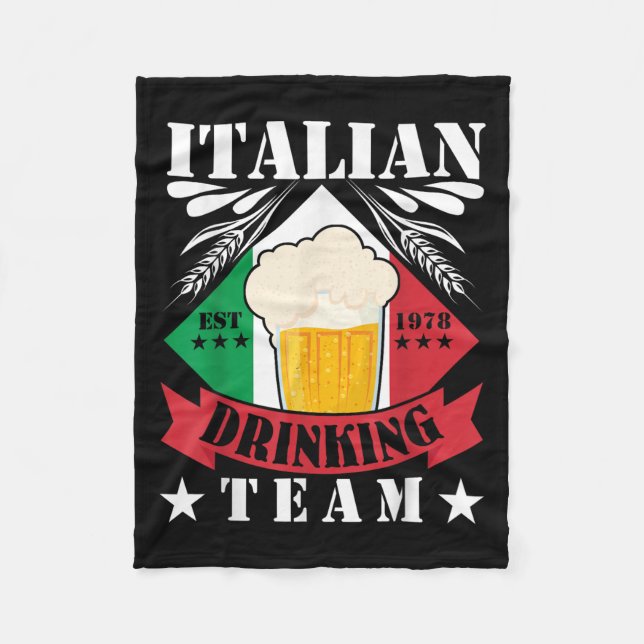 Cobertor De Velo Bebendo Italiano Beer Drinker Men Itália (Frente)