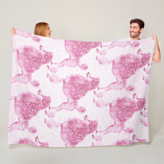 Cobertor De Velo Bebês De Poodle Rosa (In Situ)