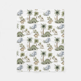 Cobertor De Velo Bebês Dinossauros em Aquarela Fofos