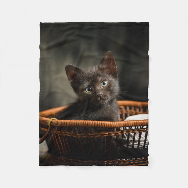 Cobertor De Velo Bebês Mais Pobres | Kitten no cesto (Frente)