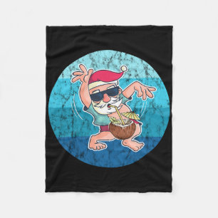 Cobertor De Velo Bebida de Coco do Papai Noel Água do Oceano Vintag