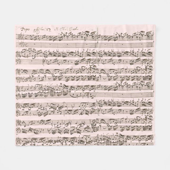 Cobertor De Velo Bedtime com Bach Música Clássica Manuscrita (Frente (Horizontal))