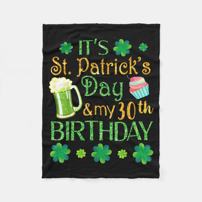 Cobertor De Velo Beer Cake &amp; Shamrocks It's St Patrick Day &amp (Frente)