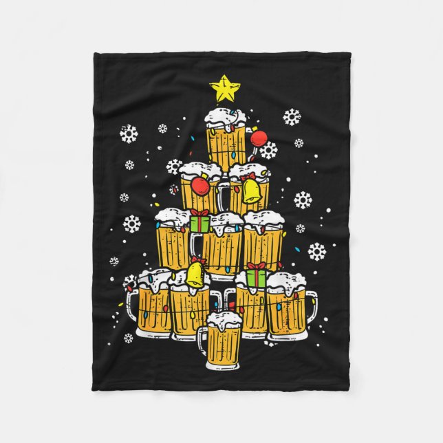 Cobertor De Velo Beer Christmas Tree Xmas Brew Dad Men  (Frente)