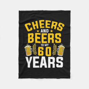 Cobertor De Velo Beer Drinker Cheers And Beers To My 60 Years Birth