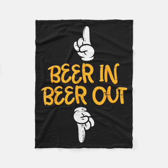 Cobertor De Velo Beer In Out Funny Alcohol Drinking Team Squad Men  (Frente)