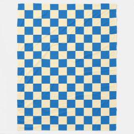 Cobertor De Velo bege + Blue Check Checkered Checkerboard Padrão