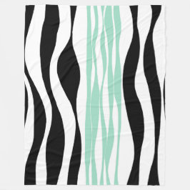 Cobertor De Velo Bei e Fluxo - Verde, Branco e Preto da Casa da Moe