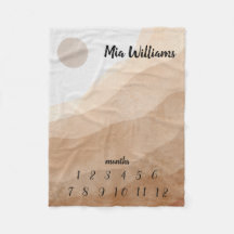 Beige Aestético Baby Mensal Milestone