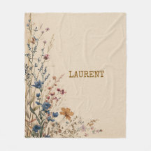Beige Border Rustic Boho Wildflower Watercolor