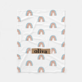 Cobertor De Velo Beige e Blue Rainbow