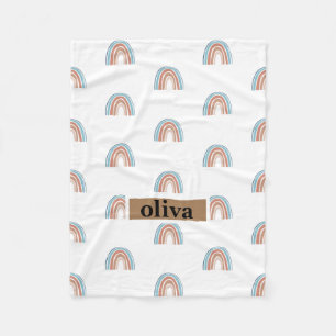 Cobertor De Velo Beige e Blue Rainbow