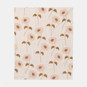 Cobertor De Velo Beige Sunflower Tropical Floral Primavera