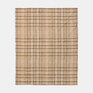 Cobertor De Velo Beige Tartan: Clássica Xadrez Weave.